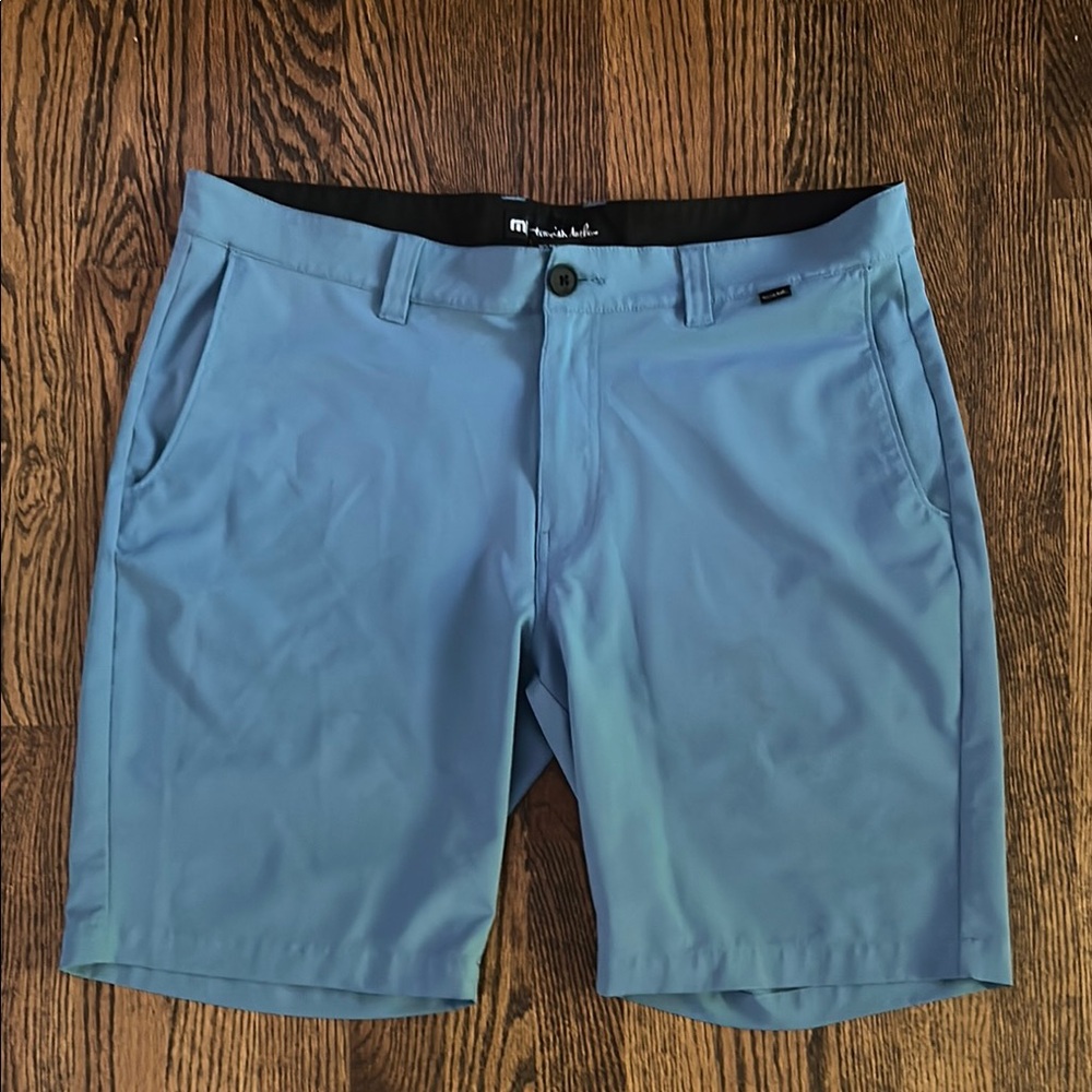 Travis Mathew Sky Blue Flat Front Shorts